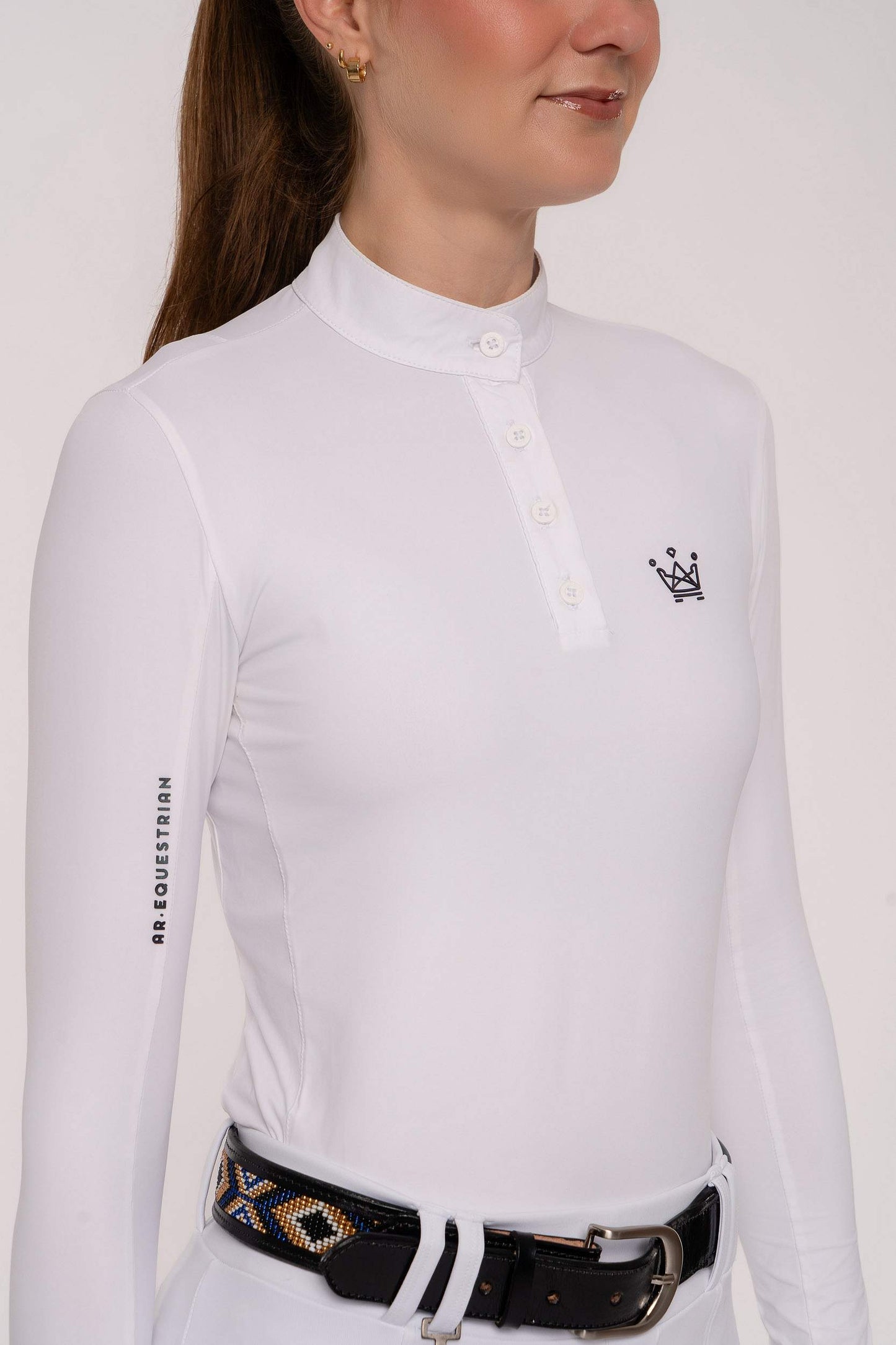 Camisa Hipismo Clássica Manga Longa Branca