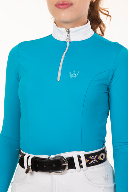 Turquoise Long Sleeve Equestrian Shirt