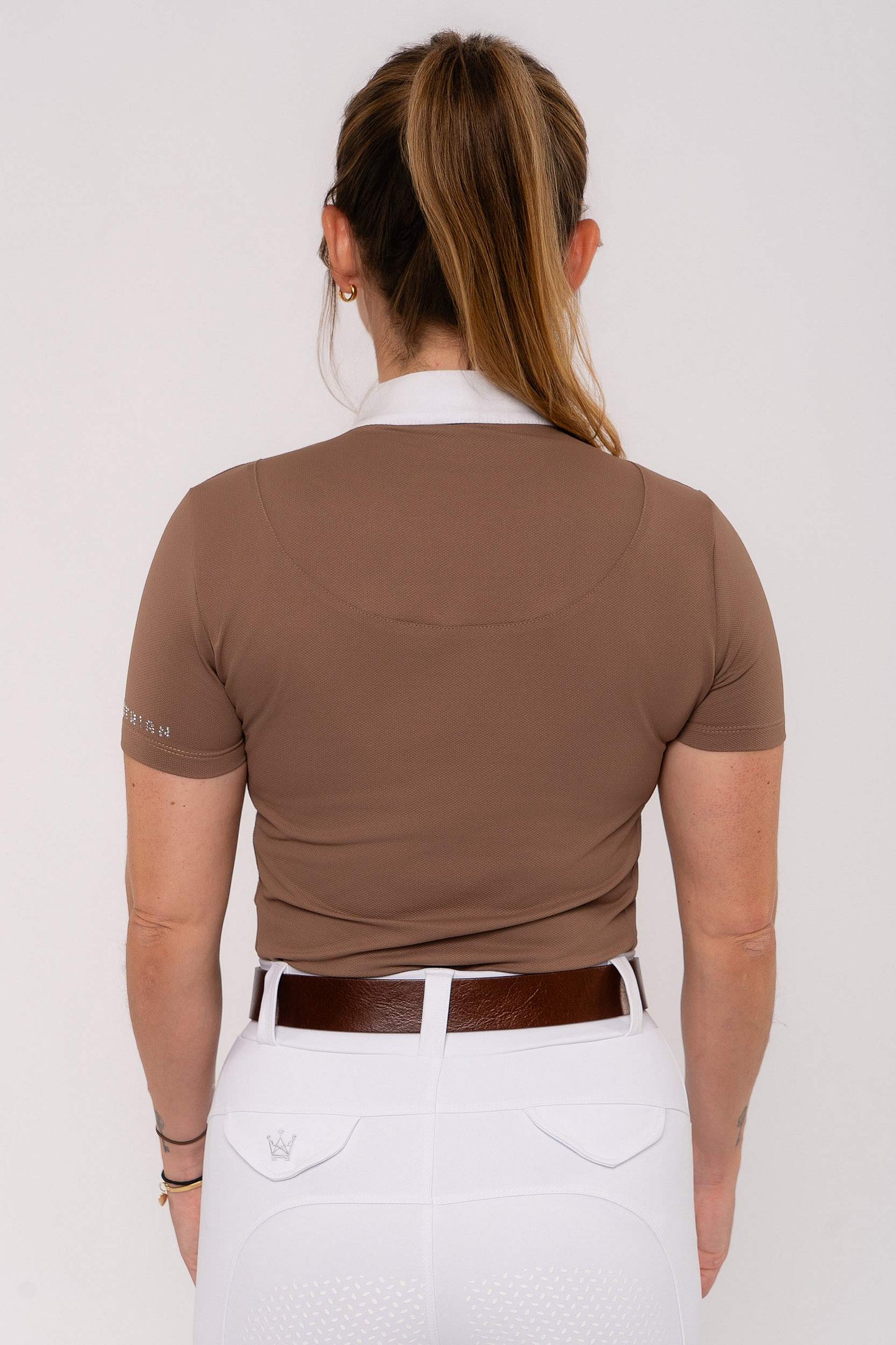 Camisa Hipismo Clássica Cristal Manga Curta Cappuccino Prova