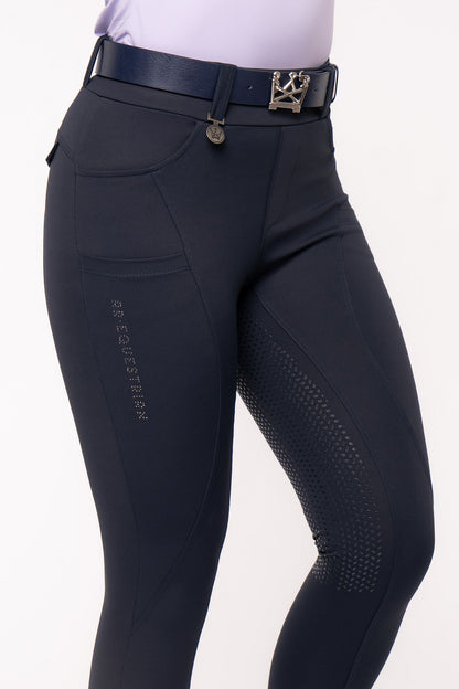 Culote Hipismo Legging Cristal Azul Dark