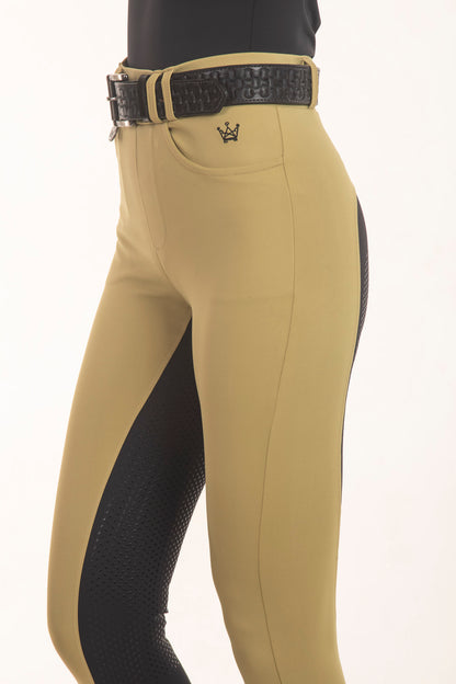 Culote Hipismo Legging Bicolor Verde Abacate e Preto