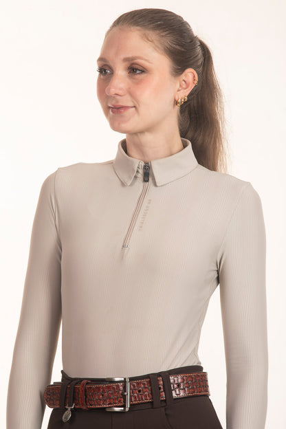 Black Crystal Round Neck Equestrian Shirt