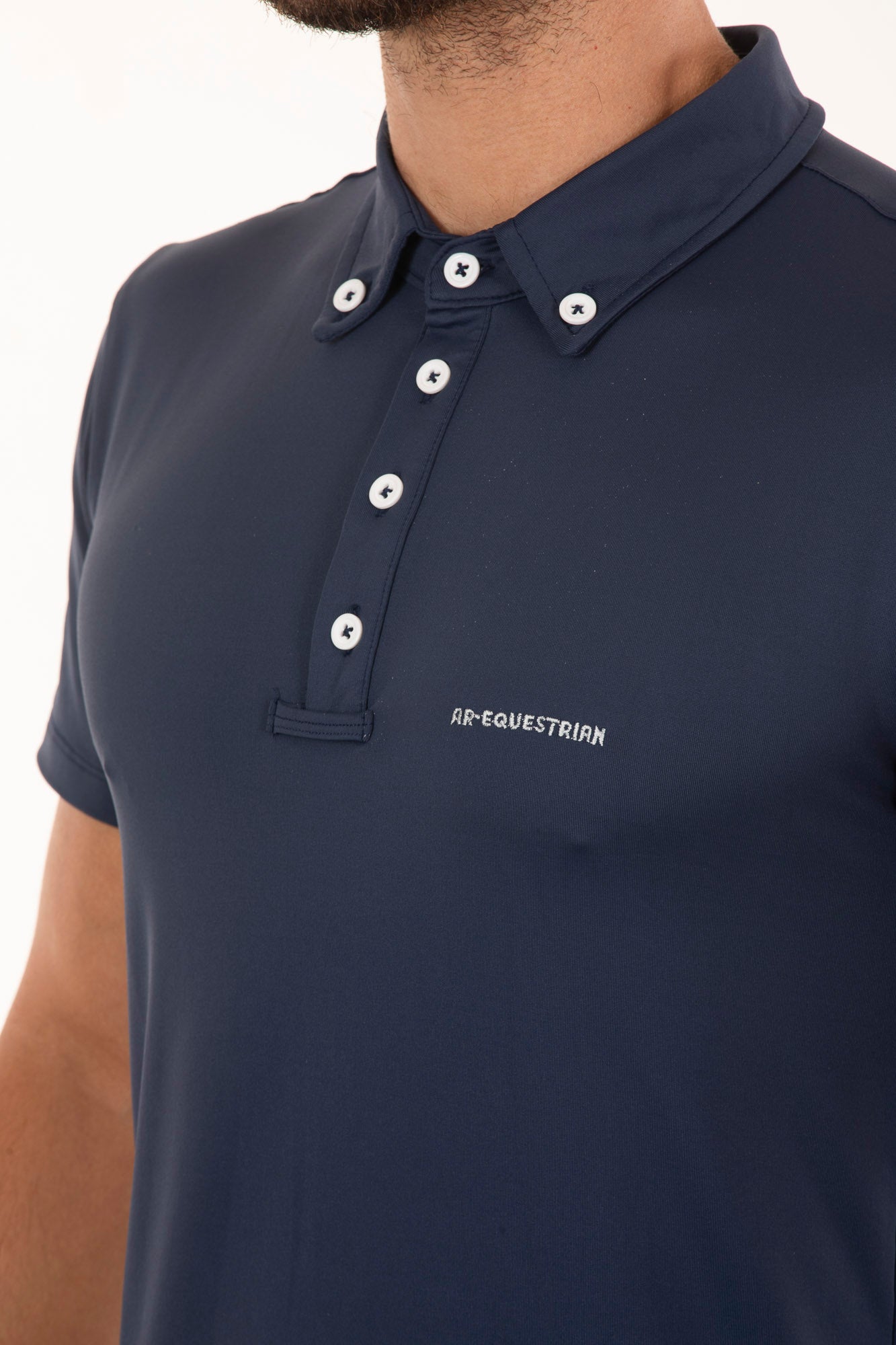 Men's Equestrian Training Polo Shirt Navy Blue