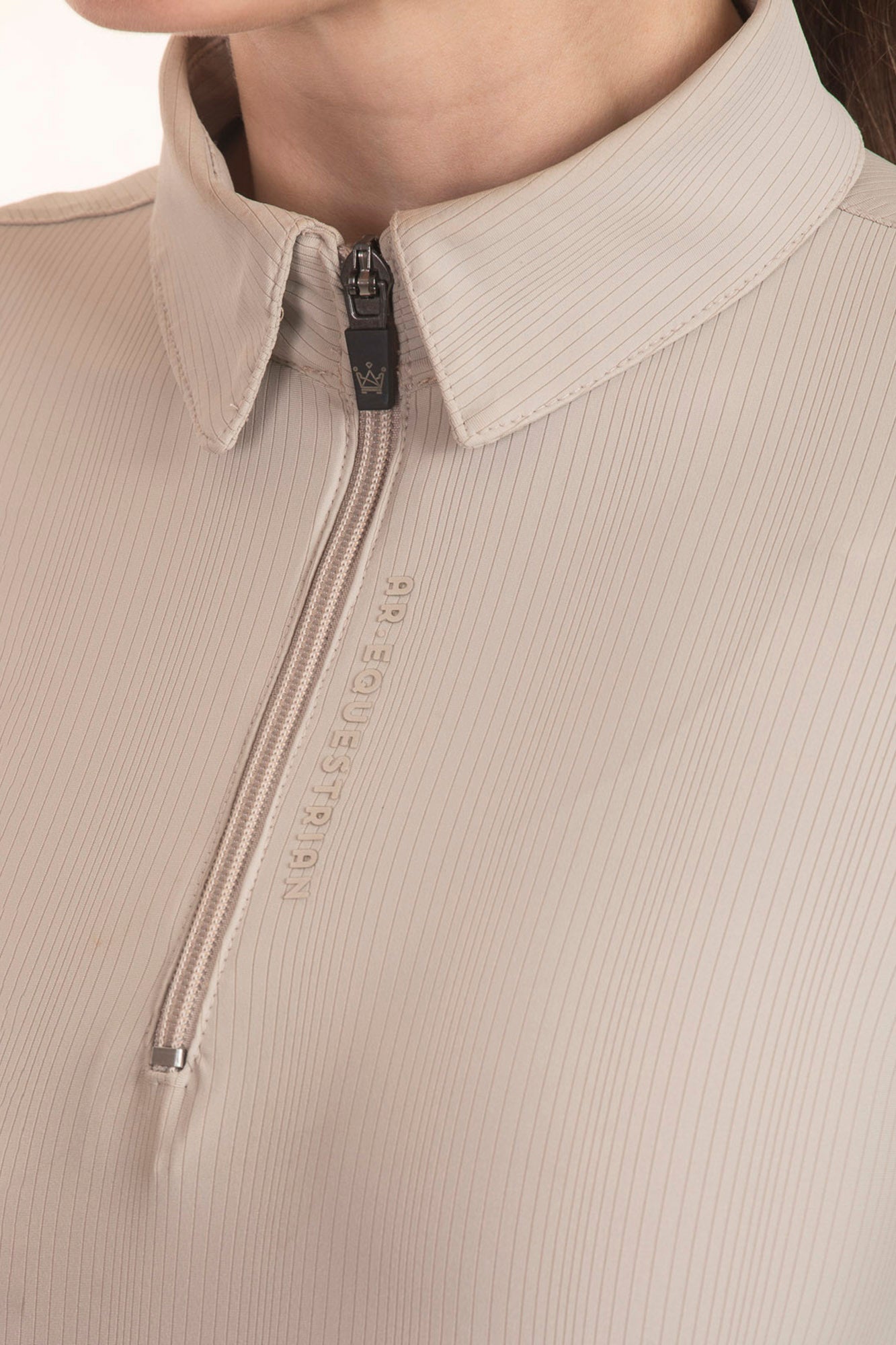 Black Crystal Round Neck Equestrian Shirt