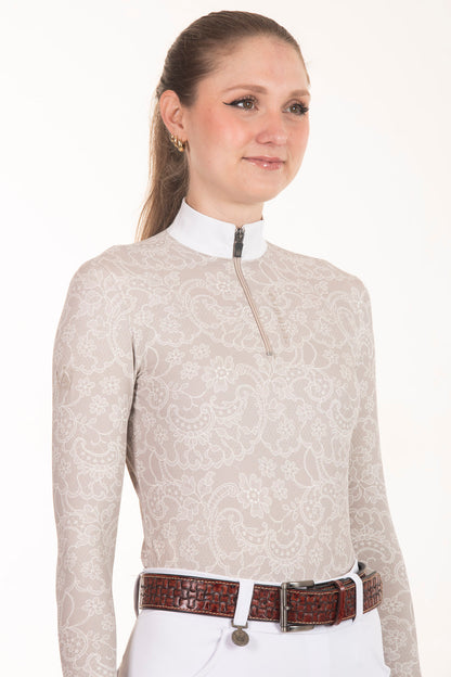 Camisa Hipismo Manga Longa Renda Boho Prova