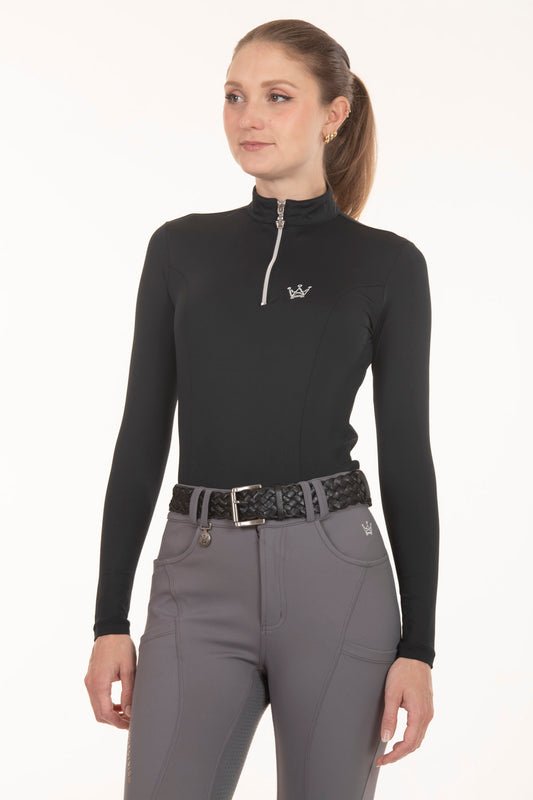 Black Long Sleeve Equestrian Shirt