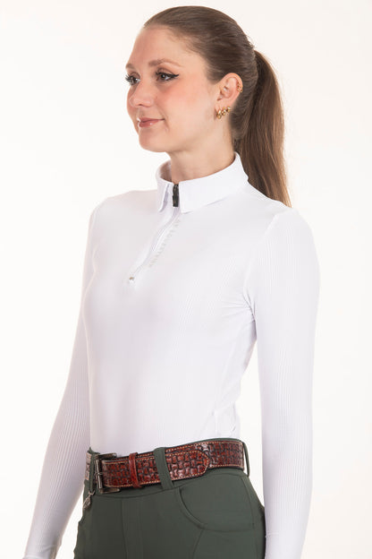 Black Crystal Round Neck Equestrian Shirt