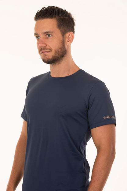 Men's Short Sleeve Equestrian T-Shirt Navy Blue