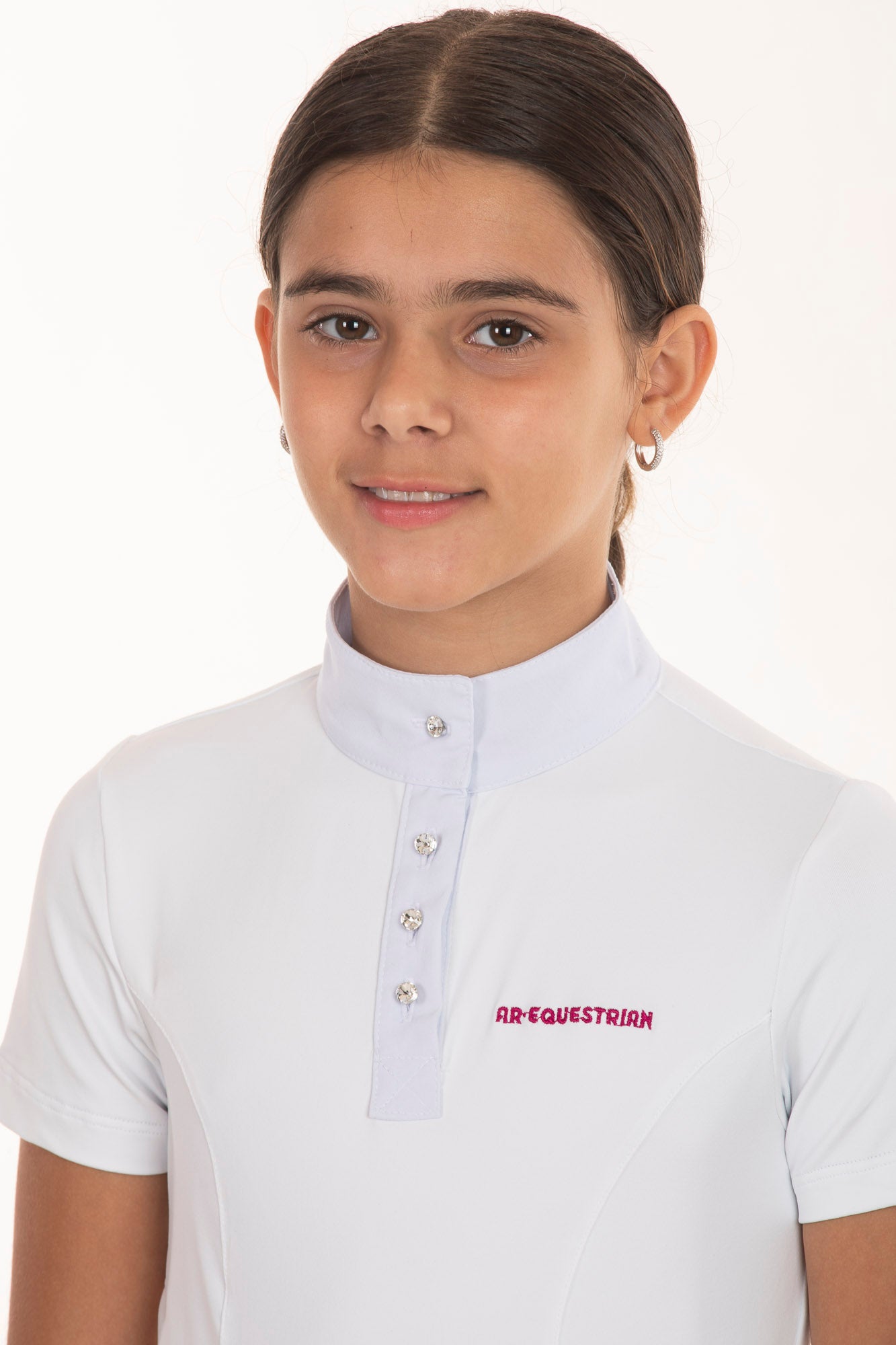 Children's White Crystal Equestrian Shirt