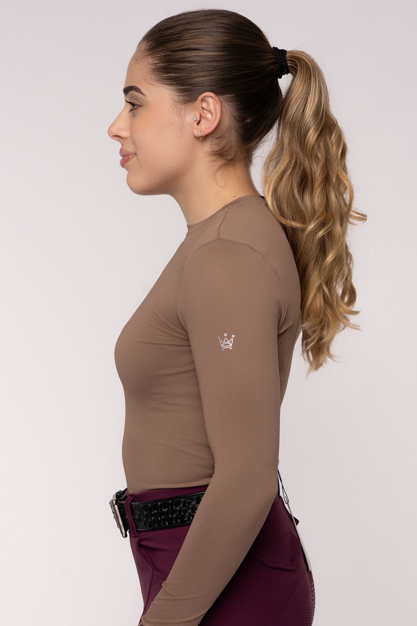 Camiseta Básica Hipismo Fresh Manga Longa Cappuccino
