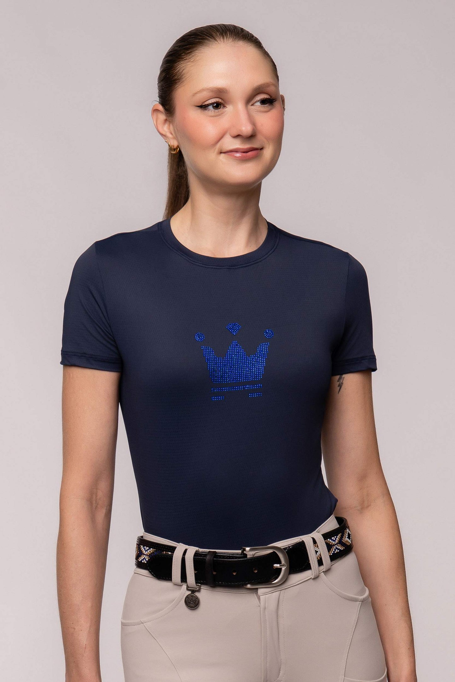 Camiseta Básica Hipismo Fresh Cristal Manga Curta Marinho