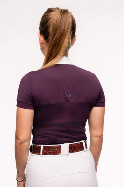Camisa Hipismo Gola Redonda Painel Manga Curta Malbec Prova