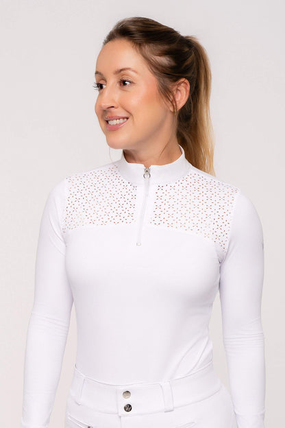 Camisa Hipismo Laise Manga Longa Branca