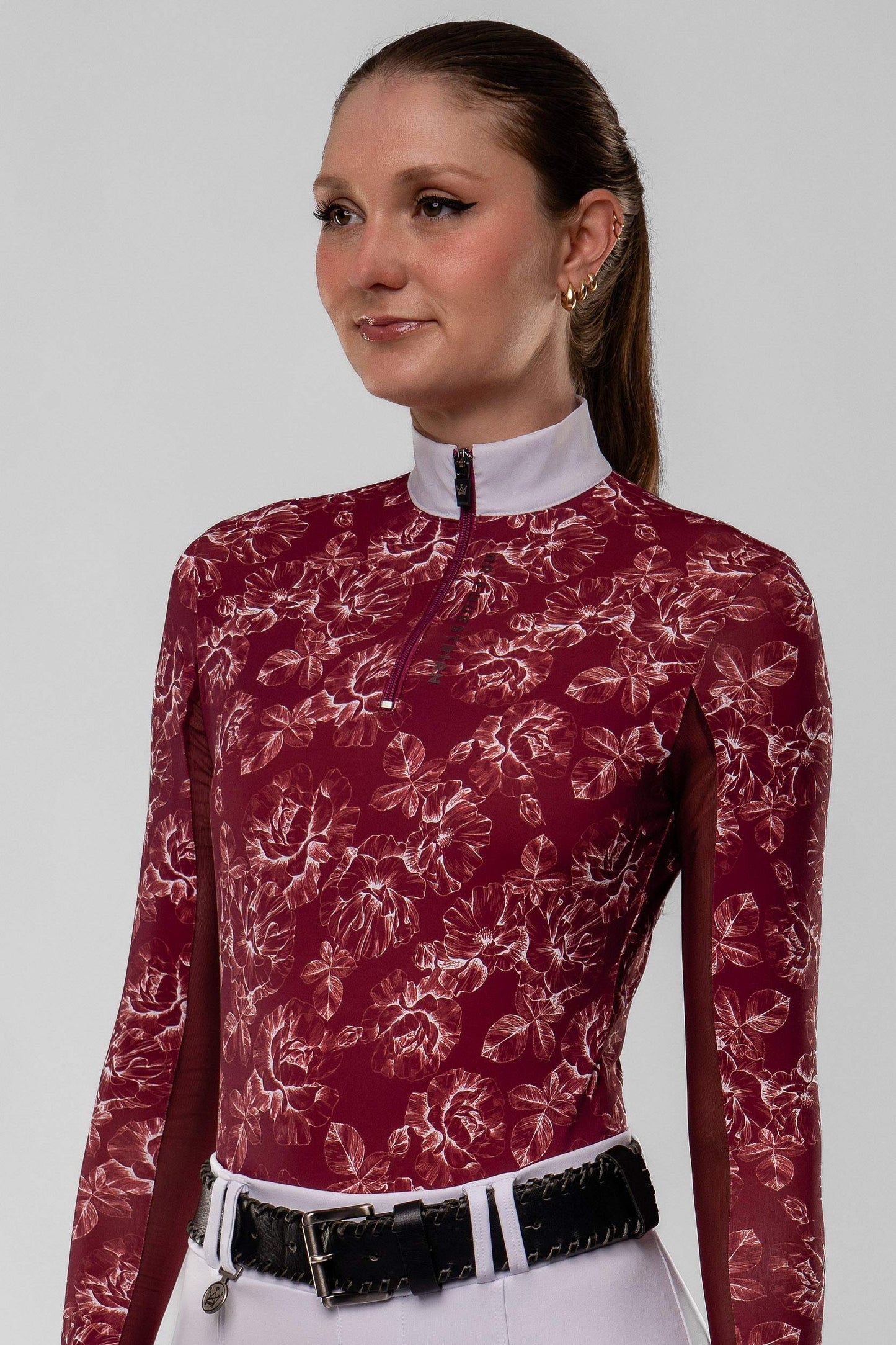 White Tulle Long Sleeve Equestrian Shirt