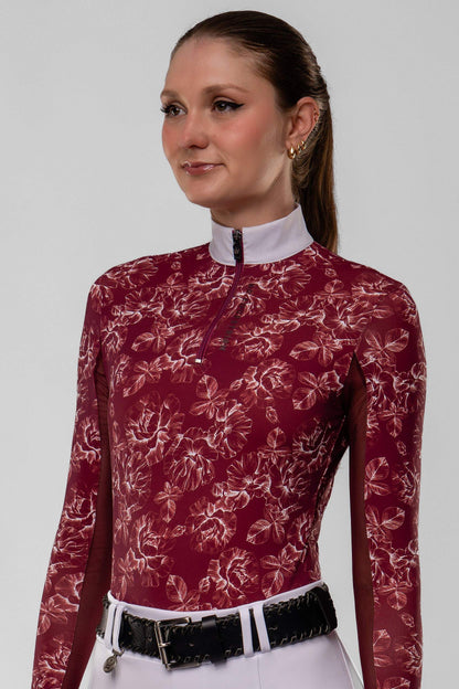 White Tulle Long Sleeve Equestrian Shirt