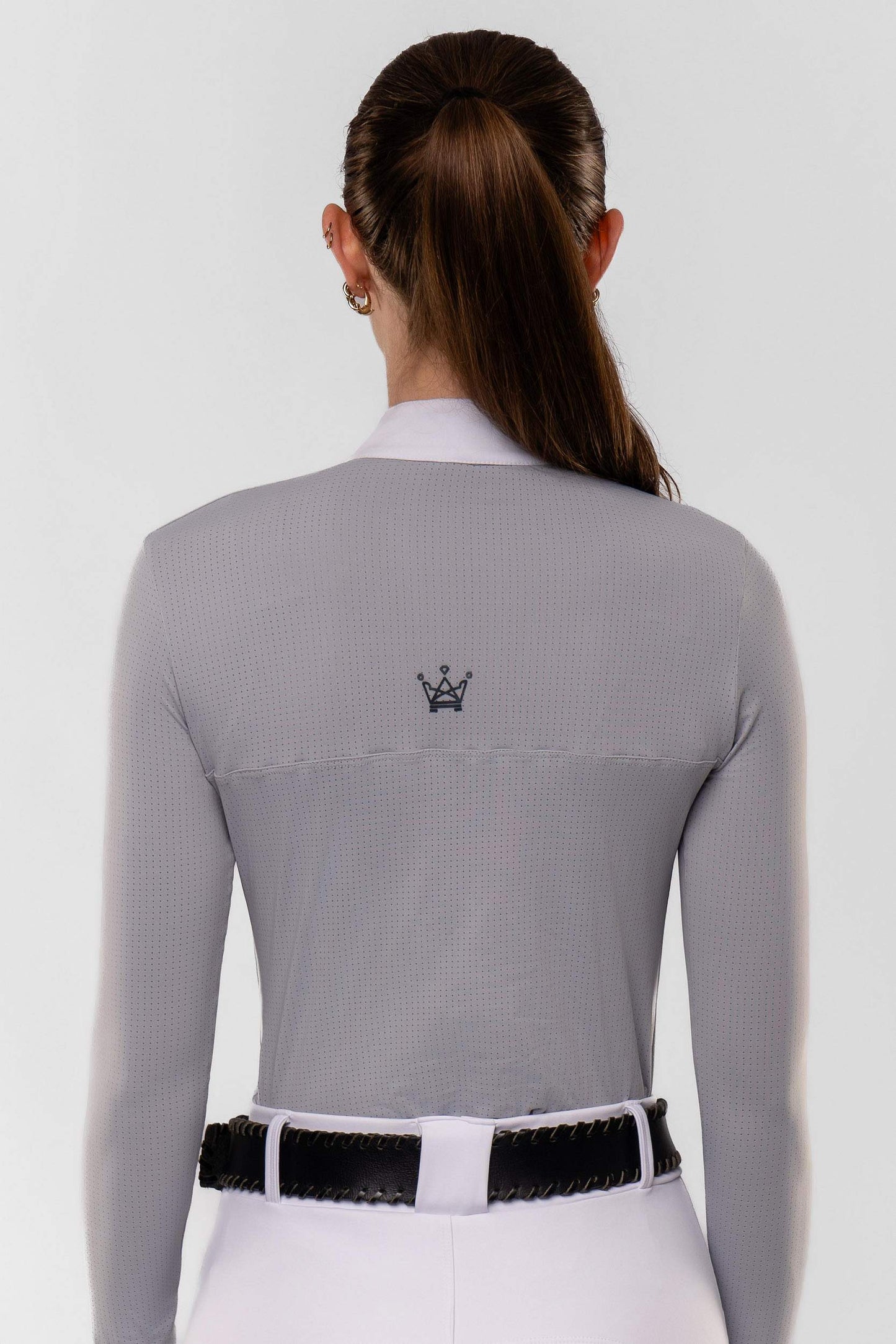 Camisa Hipismo Gola Redonda Painel Manga Longa Platina Prova