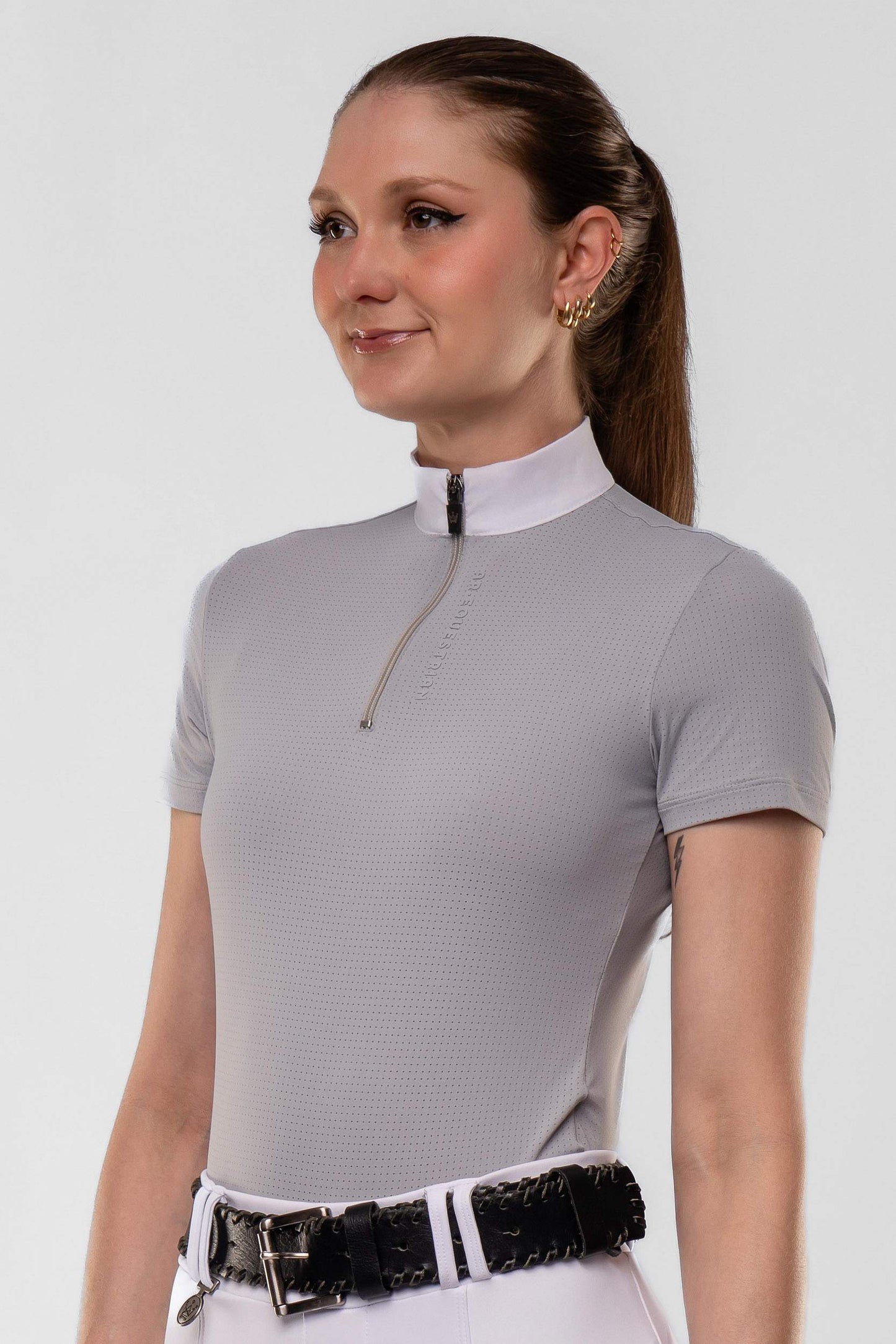 Camisa Hipismo Fresh Manga Curta Platina Prova