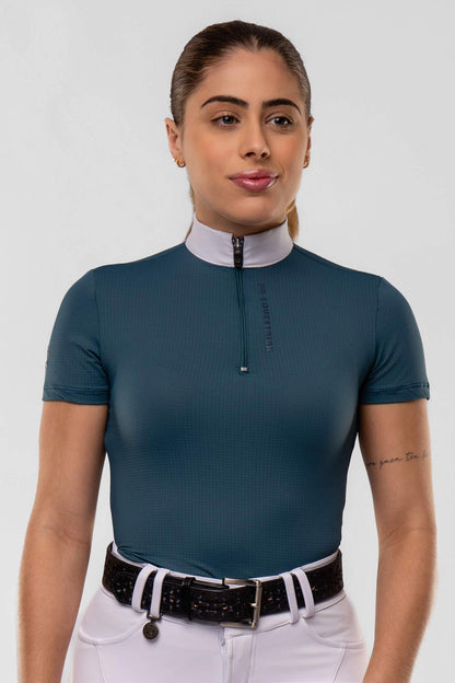 Camisa Hipismo Fresh Manga Curta Petróleo Prova