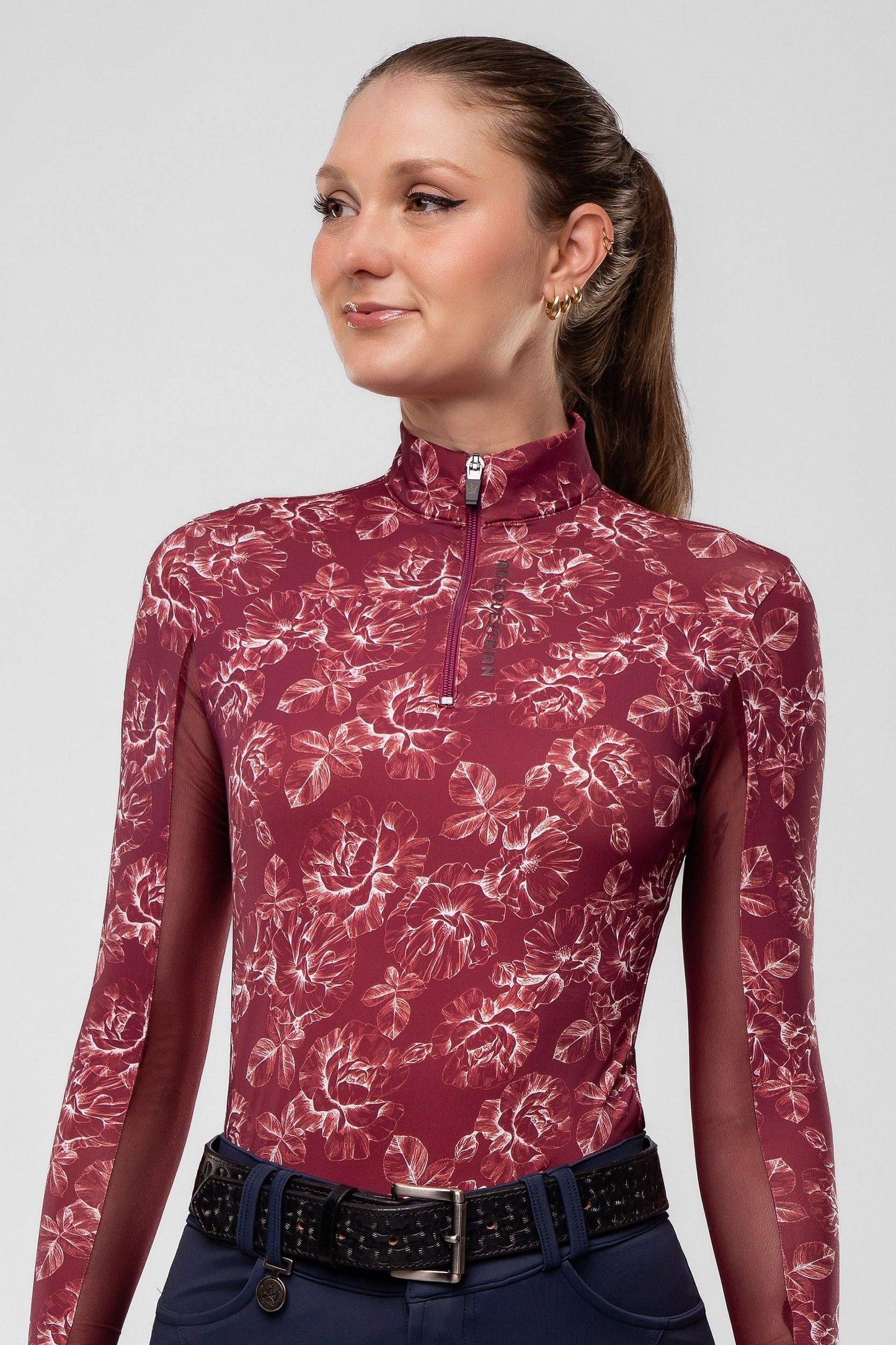 White Tulle Long Sleeve Equestrian Shirt