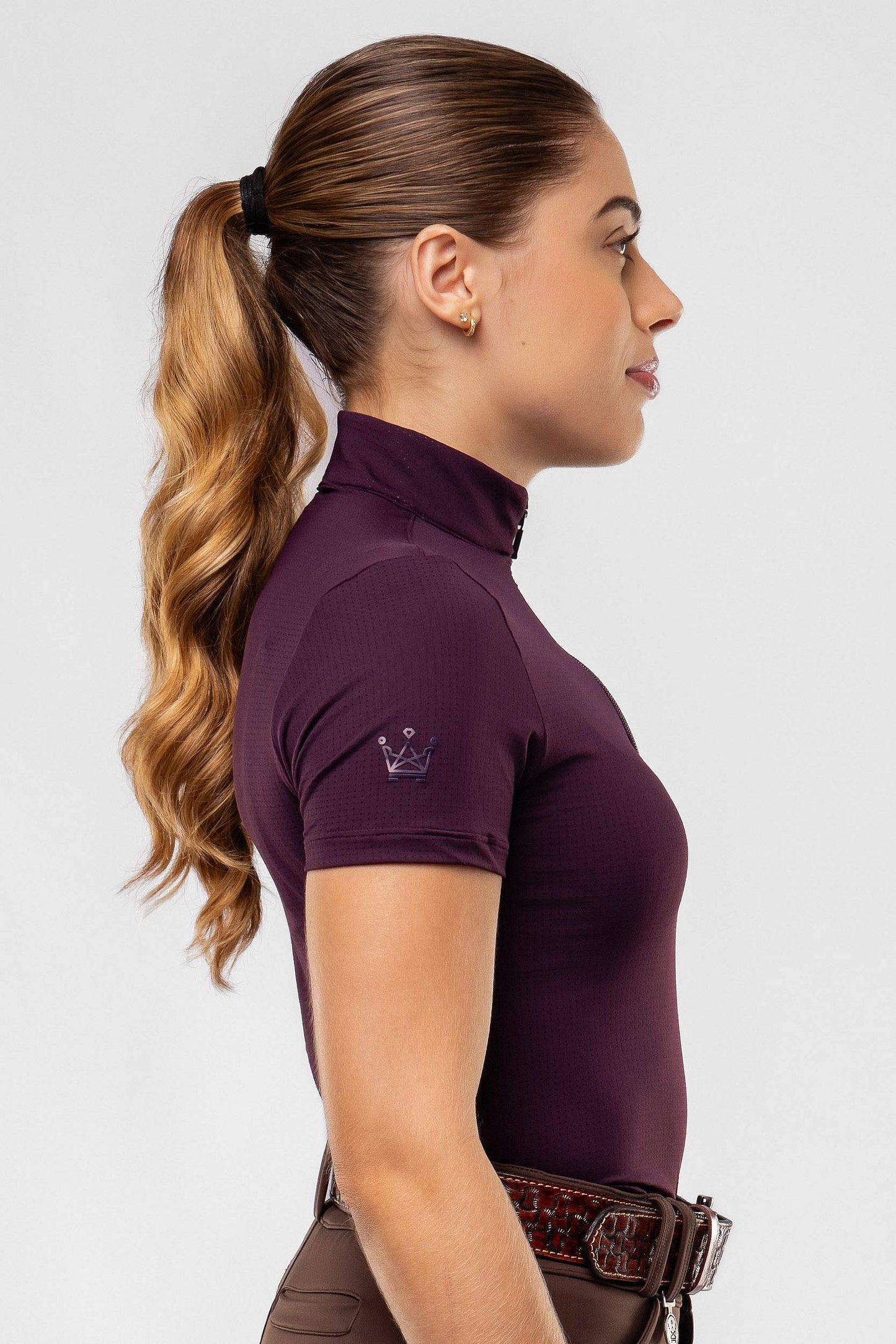 Camisa Hipismo Fresh Manga Curta Malbec