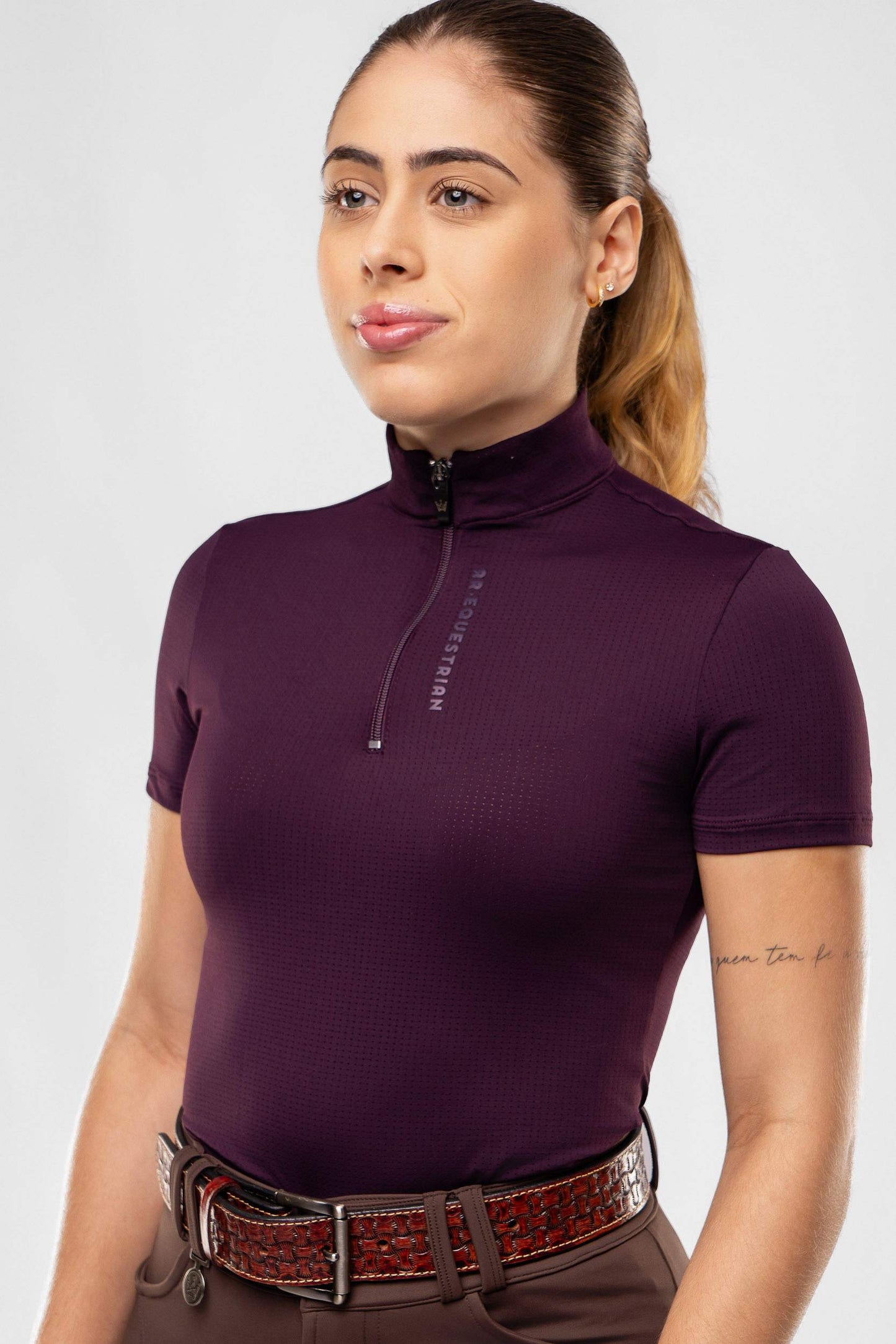 Camisa Hipismo Fresh Manga Curta Malbec