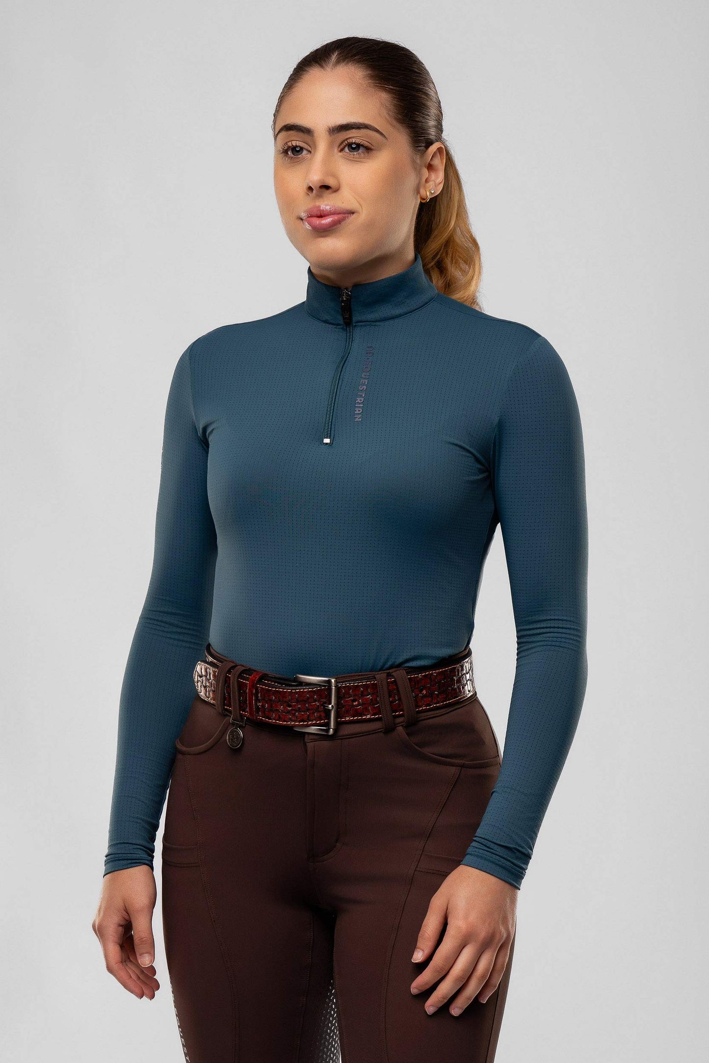 Camisa Hipismo Fresh Manga Longa Petróleo