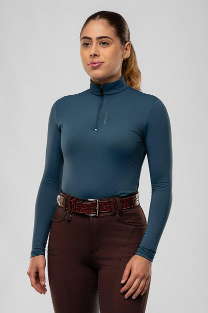 Camisa Hipismo Fresh Manga Longa Petróleo