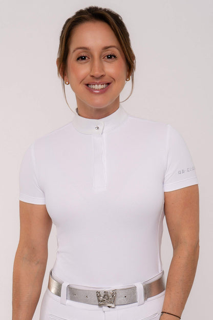Camisa Hipismo Clássica Cristal Manga Curta Branca
