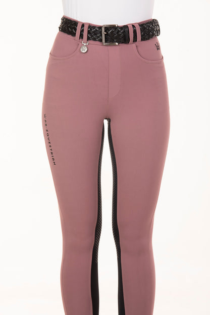 Equestrian Breeches Bicolor Legging in Old Lilac and Black