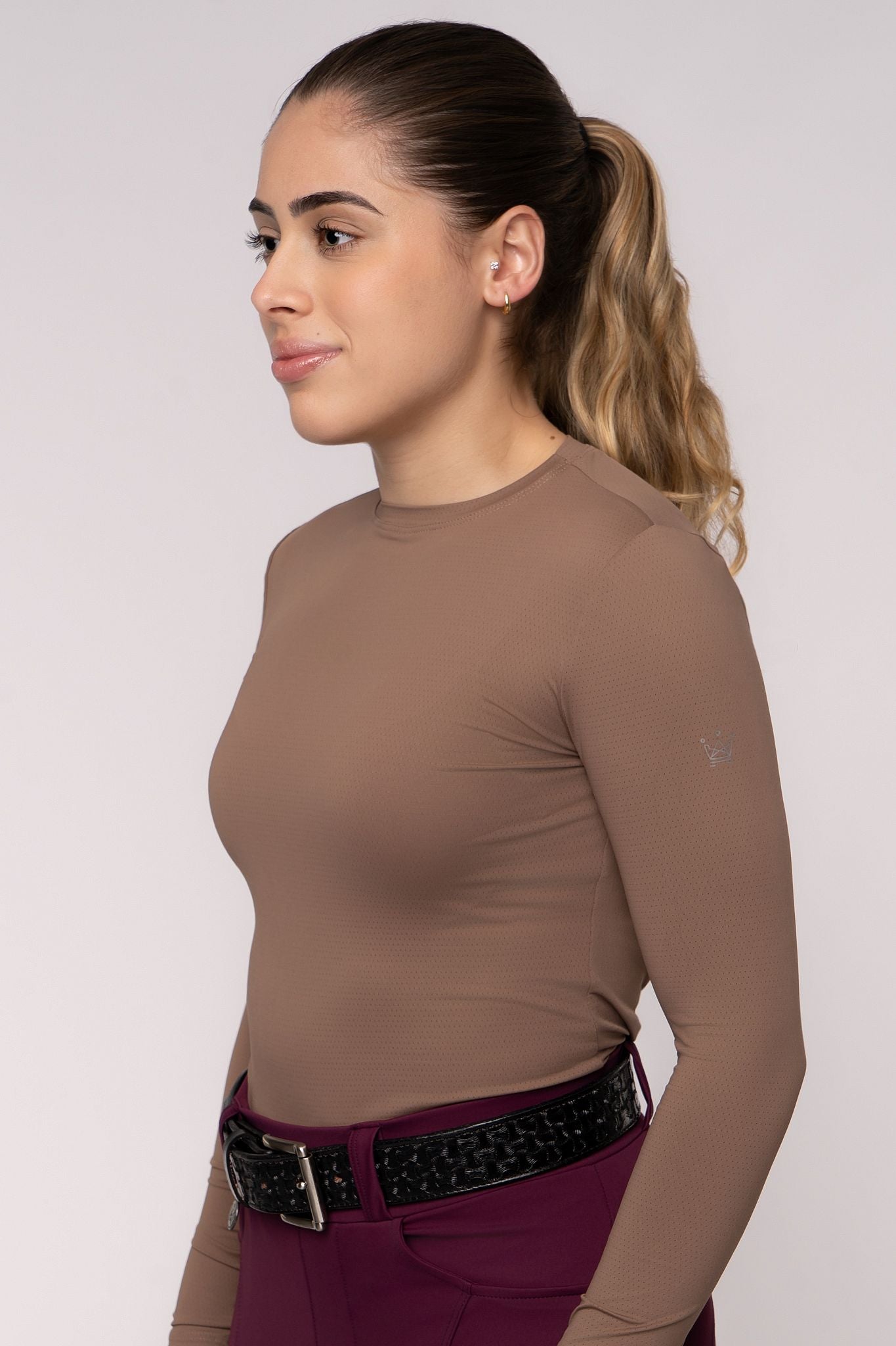 Camiseta Básica Hipismo Fresh Manga Longa Cappuccino