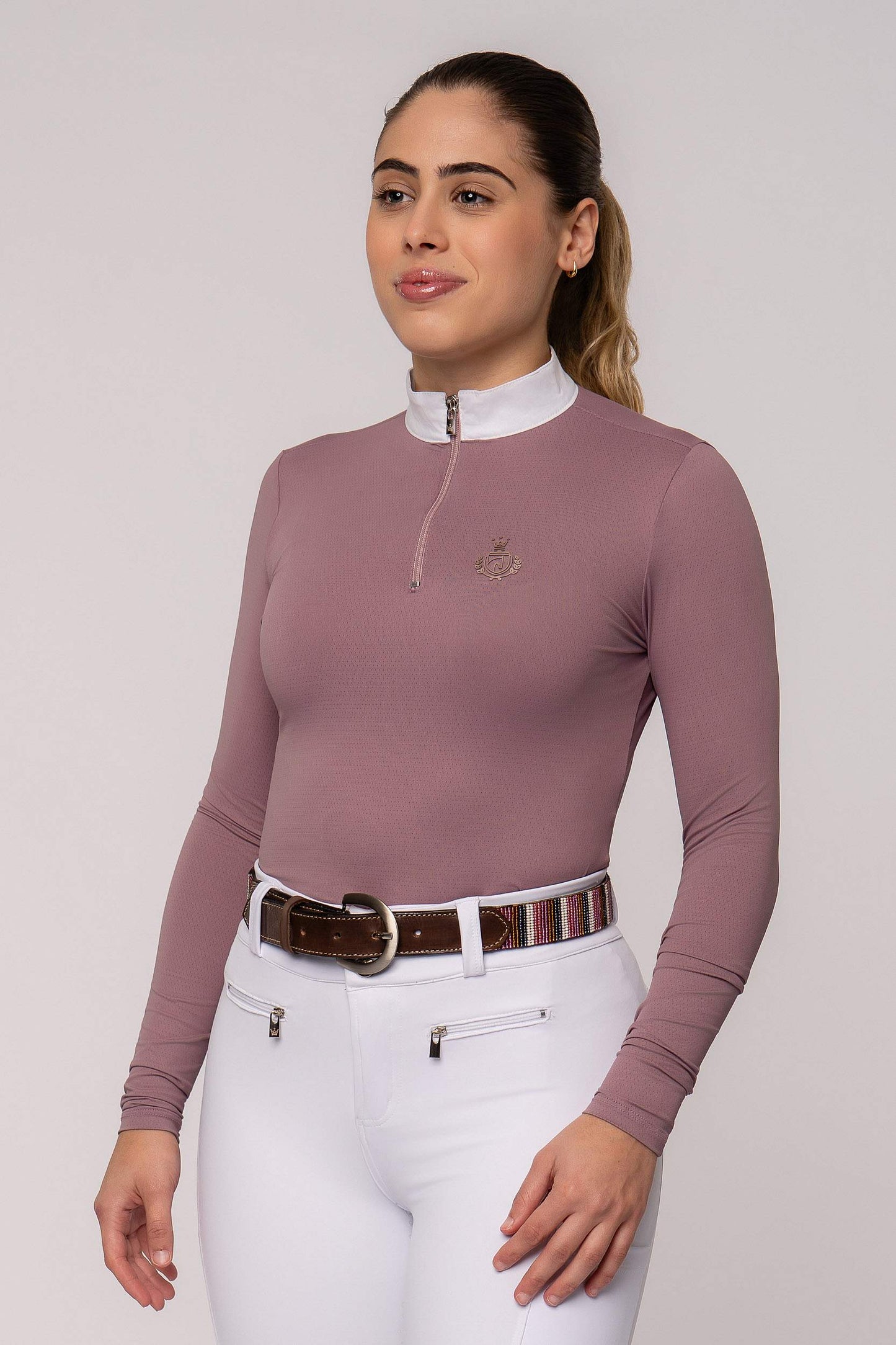 Camisa Hipismo Fresh Manga Longa Lilás Antigo Prova