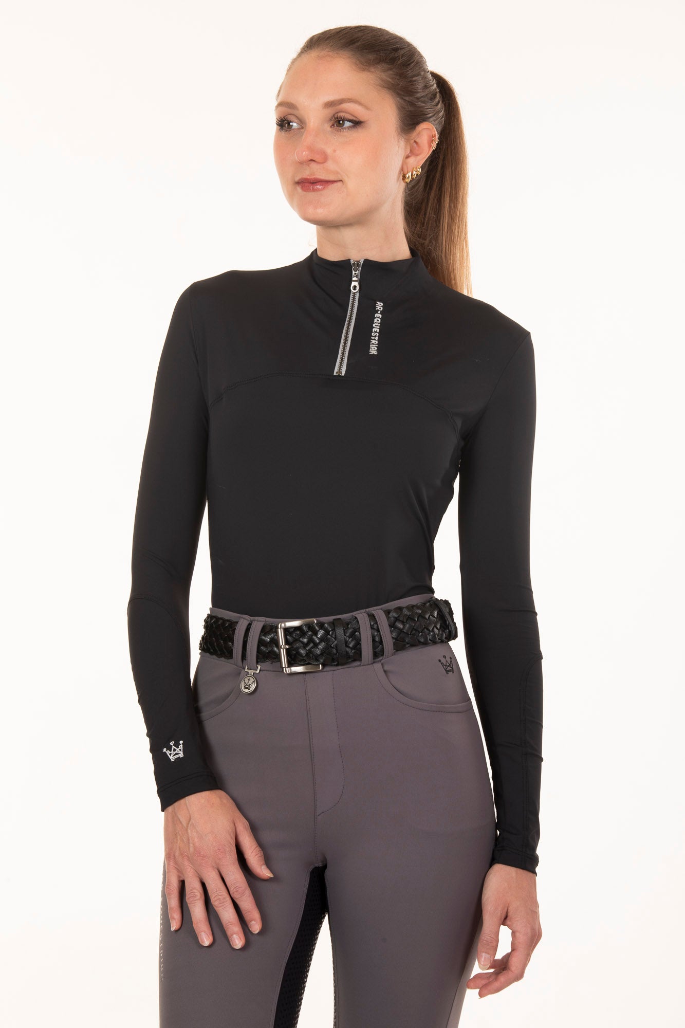 New Black Panel Equestrian Shirt