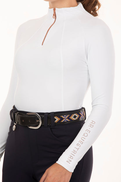 White Crystal Gomos Equestrian Shirt