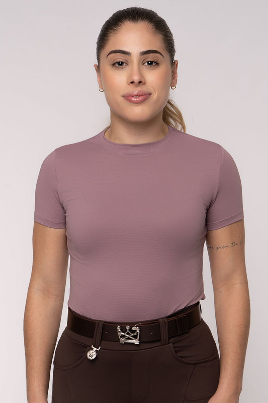 Camiseta Básica Hipismo Fresh Manga Curta Lilás Antigo