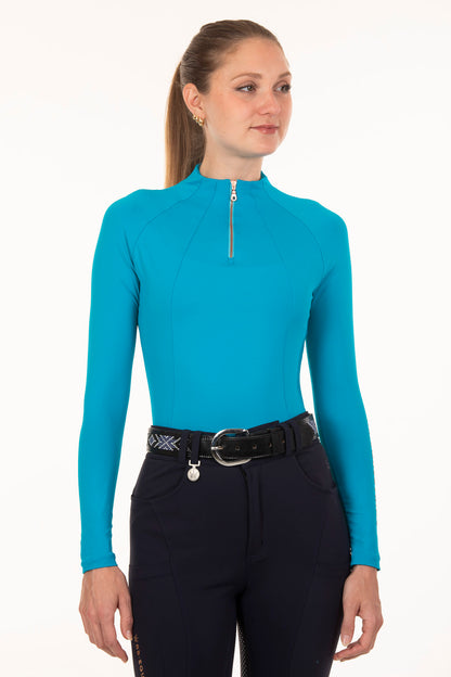 Turquoise Crystal Panels Equestrian Shirt