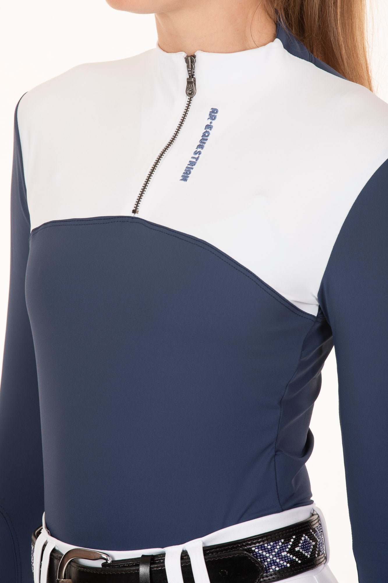 New Navy and White Panel Equestrian Shirt