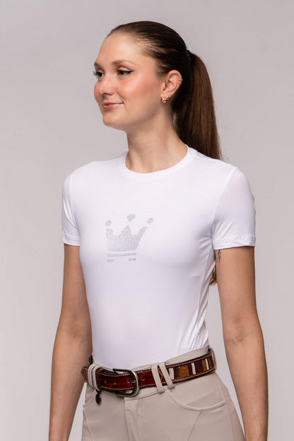 Camiseta Básica Hipismo Fresh Cristal Manga Curta Branca