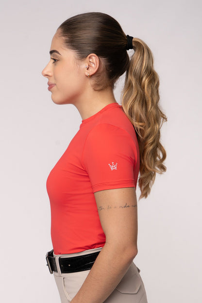 Camiseta Básica Hipismo Manga Curta Vermelha