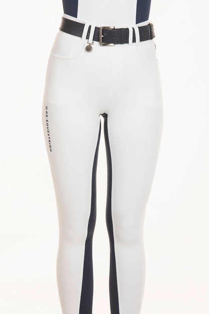 Equestrian Breeches in Two-Tone White and Navy Blue Leggings