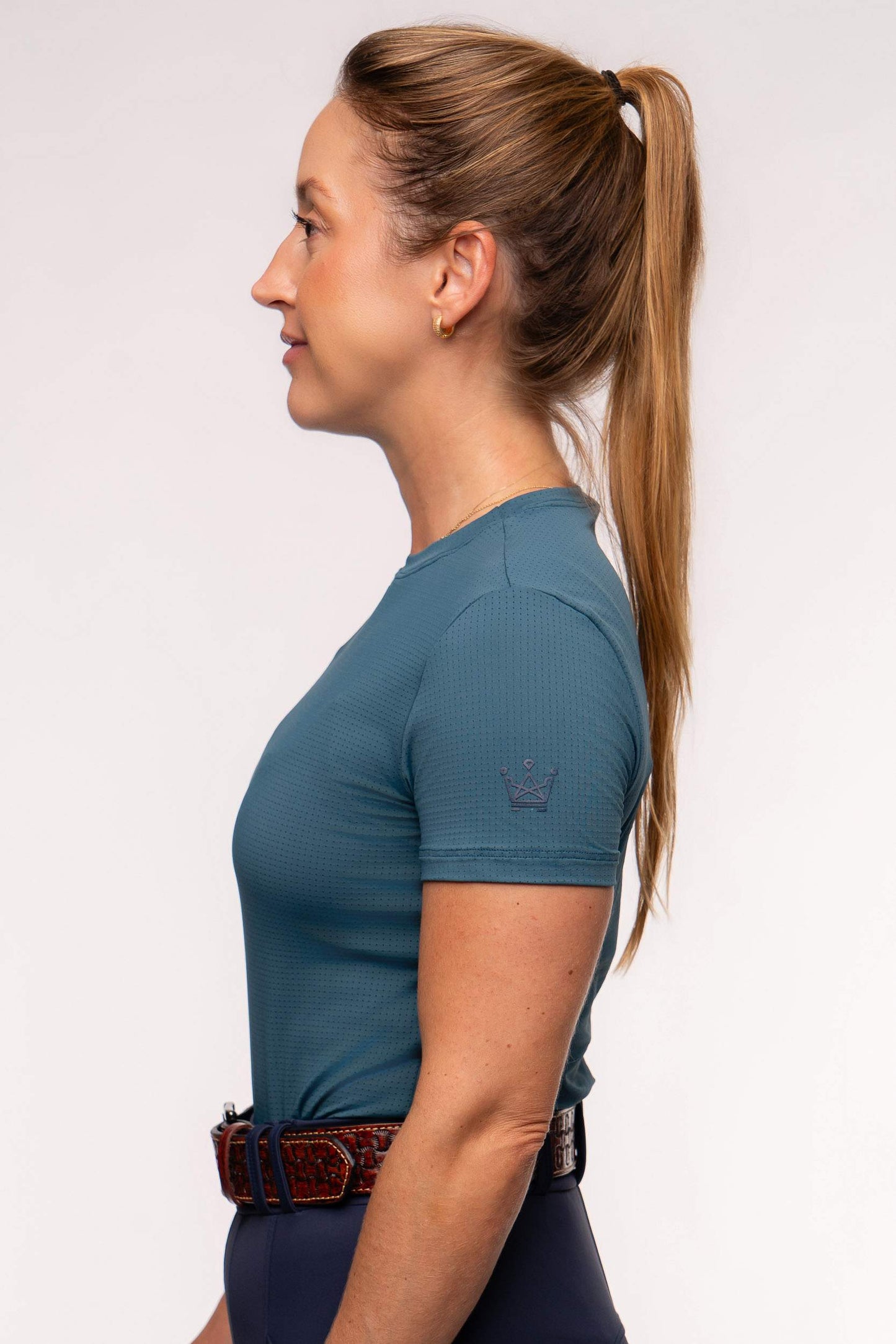 Camiseta Básica Hipismo Fresh Manga Curta Petróleo