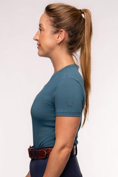 Camiseta Básica Hipismo Fresh Manga Curta Petróleo