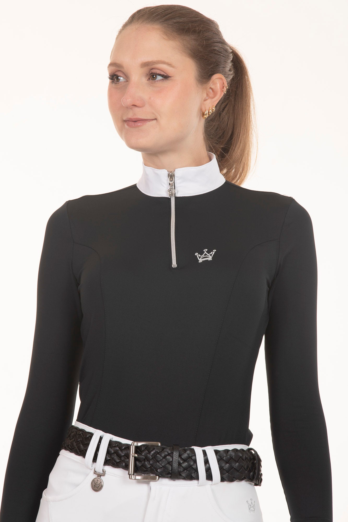 Black Long Sleeve Equestrian Shirt