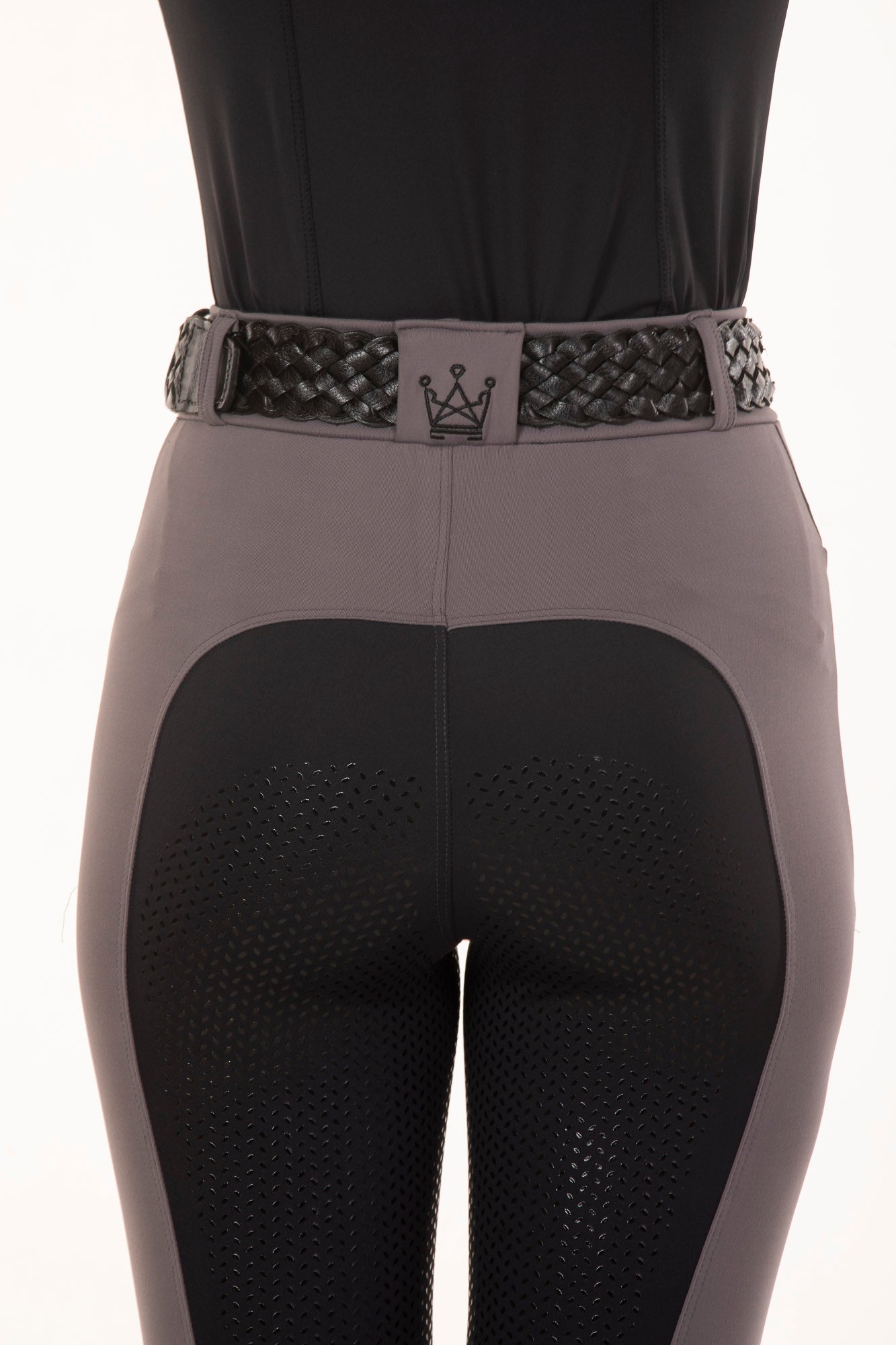 Equestrian Breeches Two-Tone Leggings Silver and Black