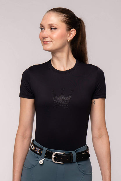 Camiseta Básica Hipismo Fresh Cristal Manga Curta Preta