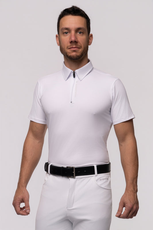 Camisa Hipismo Fresh Polo Manga Curta Masculina Branca