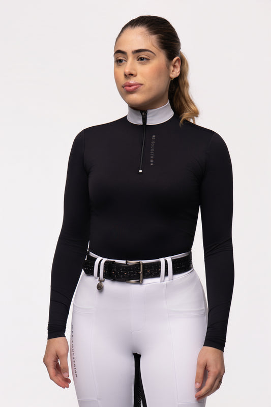 Camisa Hipismo Fresh Manga Longa Preta Prova