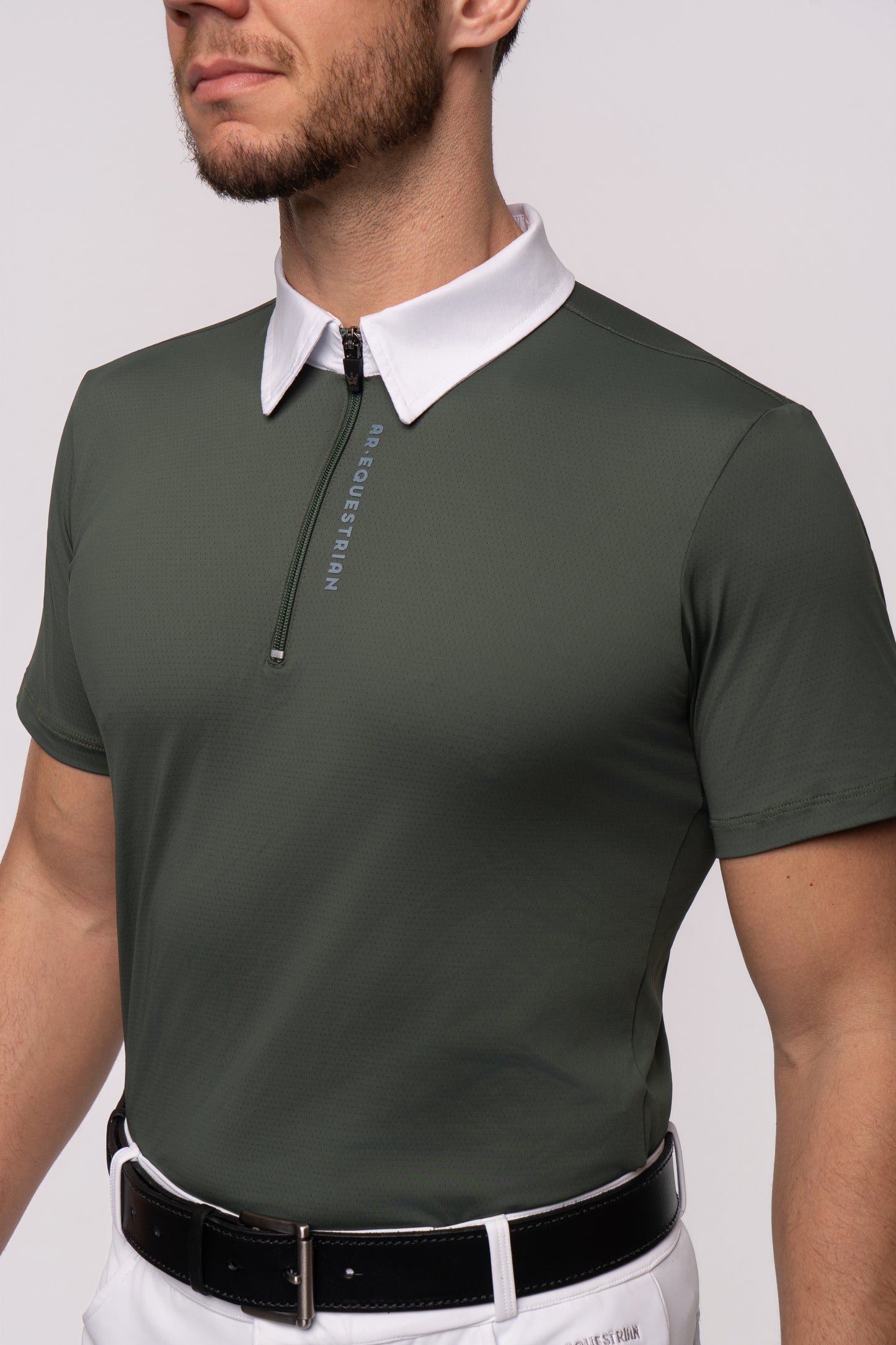 Camisa Hipismo Fresh Polo Manga Curta Masculina Verde Cacto