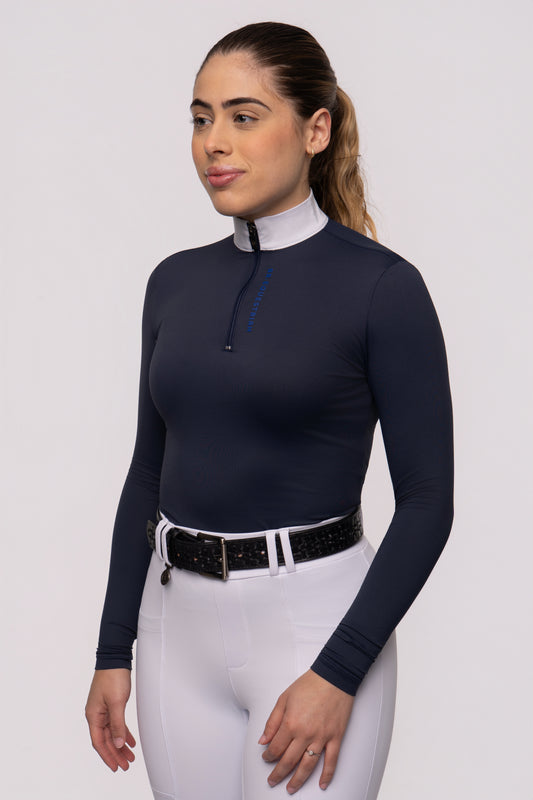 Camisa Hipismo Fresh Manga Longa Marinho Prova
