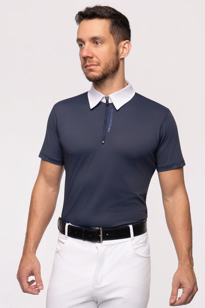 Camisa Hipismo Fresh Polo Manga Curta Masculina Marinho