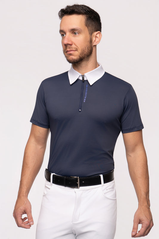 Camisa Hipismo Fresh Polo Manga Curta Masculina Marinho